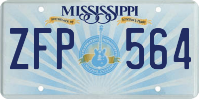 MS license plate ZFP564