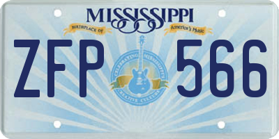MS license plate ZFP566
