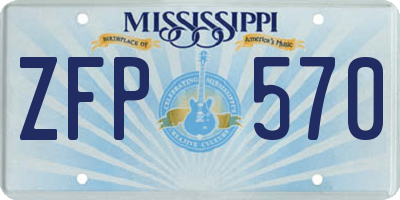 MS license plate ZFP570