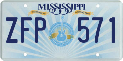 MS license plate ZFP571