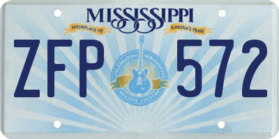 MS license plate ZFP572