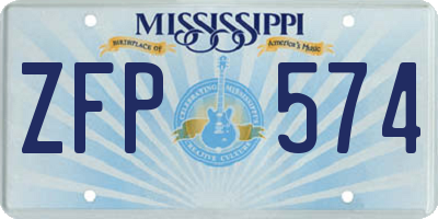 MS license plate ZFP574