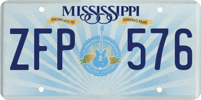 MS license plate ZFP576