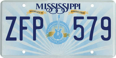 MS license plate ZFP579