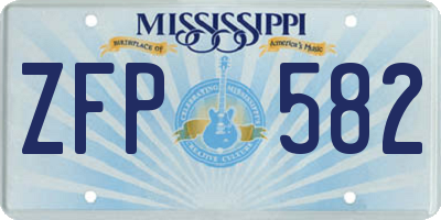 MS license plate ZFP582