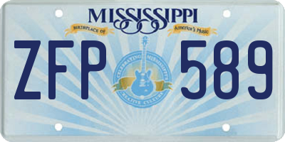 MS license plate ZFP589