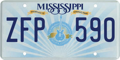 MS license plate ZFP590