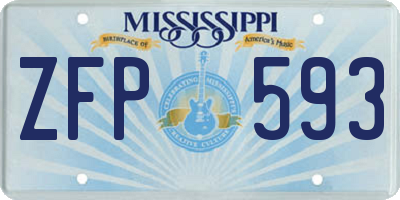 MS license plate ZFP593