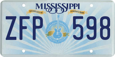 MS license plate ZFP598