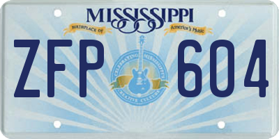 MS license plate ZFP604