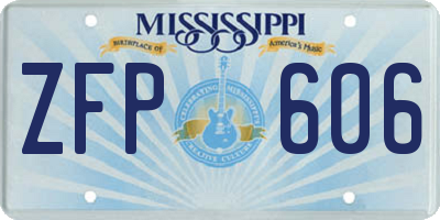 MS license plate ZFP606
