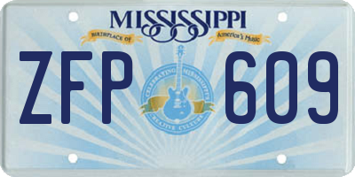 MS license plate ZFP609