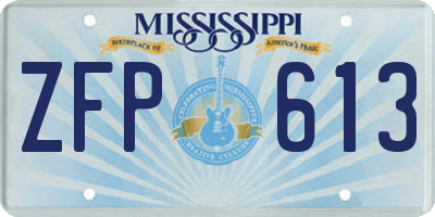 MS license plate ZFP613