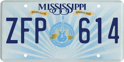MS license plate ZFP614