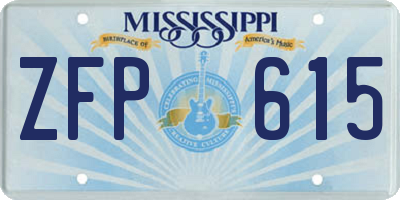 MS license plate ZFP615