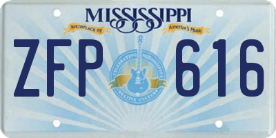 MS license plate ZFP616