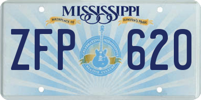 MS license plate ZFP620