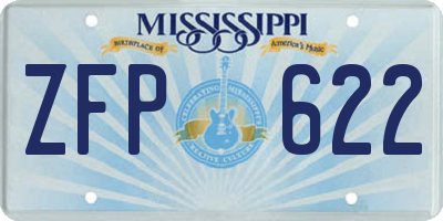 MS license plate ZFP622