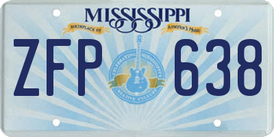 MS license plate ZFP638