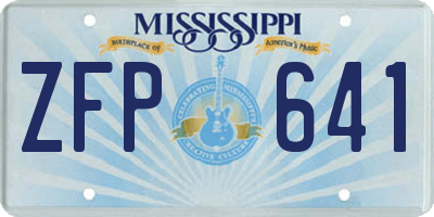 MS license plate ZFP641