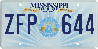 MS license plate ZFP644