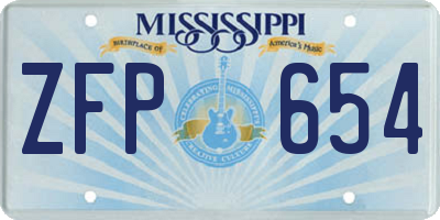 MS license plate ZFP654