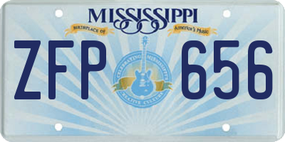 MS license plate ZFP656
