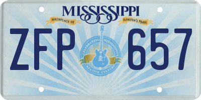 MS license plate ZFP657