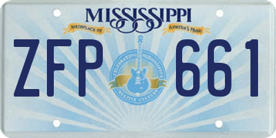 MS license plate ZFP661