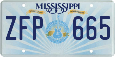 MS license plate ZFP665