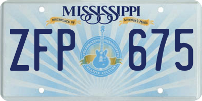 MS license plate ZFP675