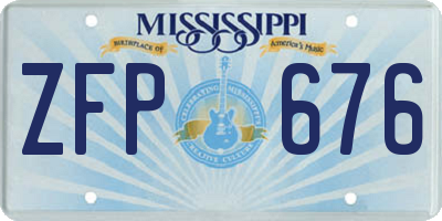 MS license plate ZFP676