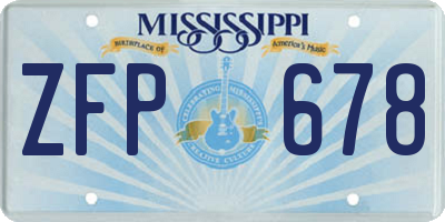 MS license plate ZFP678