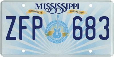 MS license plate ZFP683