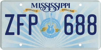 MS license plate ZFP688