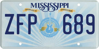 MS license plate ZFP689