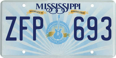MS license plate ZFP693