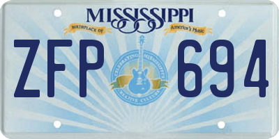 MS license plate ZFP694
