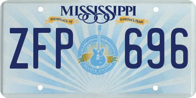MS license plate ZFP696