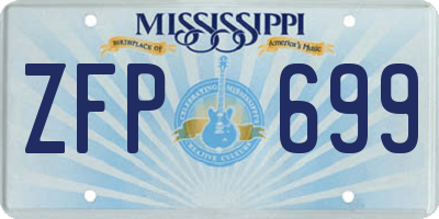 MS license plate ZFP699