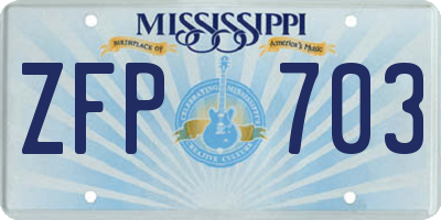 MS license plate ZFP703