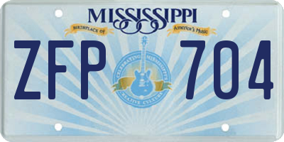 MS license plate ZFP704