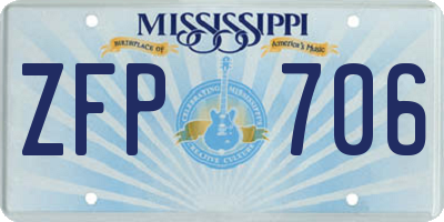 MS license plate ZFP706