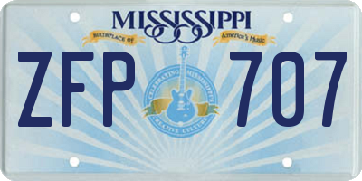 MS license plate ZFP707
