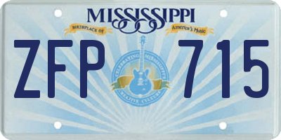 MS license plate ZFP715