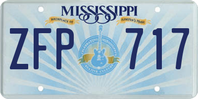 MS license plate ZFP717