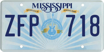 MS license plate ZFP718