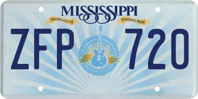 MS license plate ZFP720
