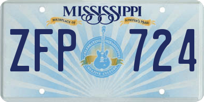 MS license plate ZFP724