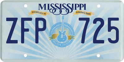 MS license plate ZFP725